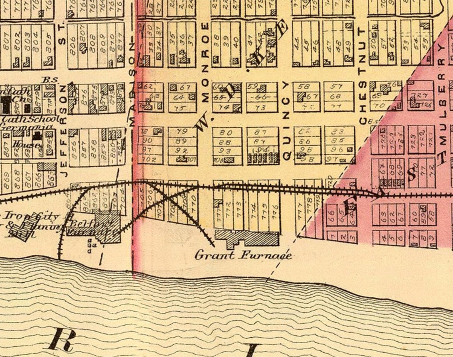 Old Map of Ironton Ohio 1877 Vintage Map Vintage Poster Wall Etsy