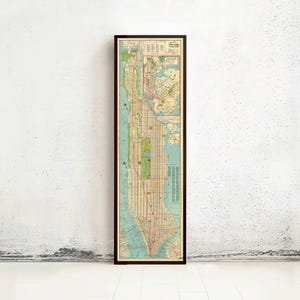 Old Map of New York Subway 1920 Underground New York Map Vintage Map | Wall Map Print