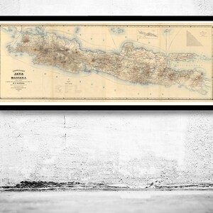 Old Map of Java and Madura Islands Indonesia 1878 Vintage Map | Vintage ...