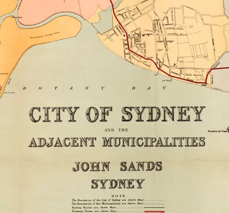 Old Map of Sydney and Suburbs 1903 Australia Vintage Map Etsy — free download
