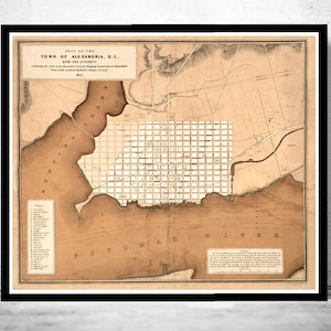 Old Map of Alexandria Virginia Columbia Maryland 1845 Vintage Map | Vintage Map Wall Art Print | Large Map Print | Home Decor Wall Art