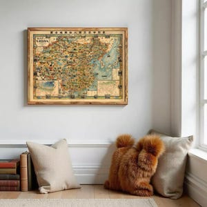 1931 China Map Print | Vintage Asia Wall Decor