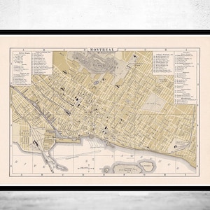 Old Map of Montreal Canada 1894 Vintage Montreal map  | Vintage Map Wall Art Print | Large Map Print | Home Decor Wall Art