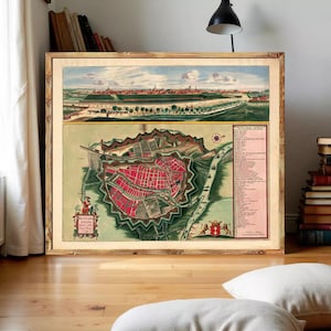 Old Map of Gdansk Danzig Poland 1687 Vintage Map | Wall Map Print