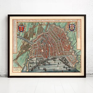 Old Map of Amsterdam The Netherlands 1649 Vintage Map | Vintage Map Wall Art Print | Large Map Print | Home Decor Wall Art