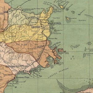 Old Map of Puerto Rico Island 1915 Vintage Map | Wall Map Print image 4
