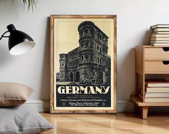 Vintage Poster of Germany Travel Poster Tourism 1930-  | Wall Map Print