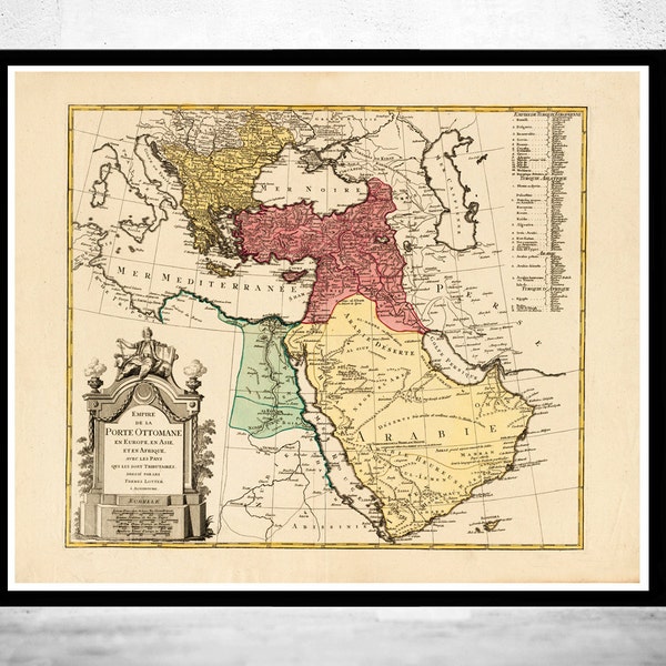 Old Map of Middle East Arabian Peninsula 1790  | Vintage Poster Wall Art Print | Wall Map Print |  Old Map Print