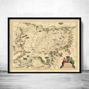 Old Map of Transylvania Romania 1634 Vintage Map  | Vintage Map Wall Art Print | Large Map Print | Home Decor Wall Art