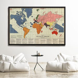Old World Map infamous New World Order 1942 Vintage WW2 map | World Map Gift World Map Print | Vintage World Map | World Map Wall Art