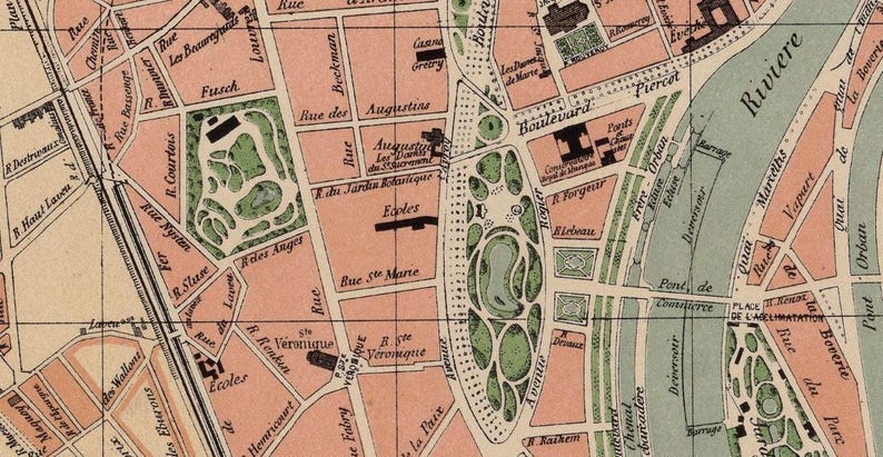 Liège Belgium Vintage Map 1880 | Antique City Wall Decor Print image 6