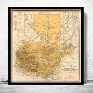 Old Map of Guatemala 1902 Vintage Map | Vintage Map Wall Art Print | Large Map Print | Home Decor Wall Art