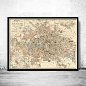 Old Map of Berlin Germany 1904 Vintage Map | Vintage Poster Wall Art Print | Wall Map Print | Old Map Print