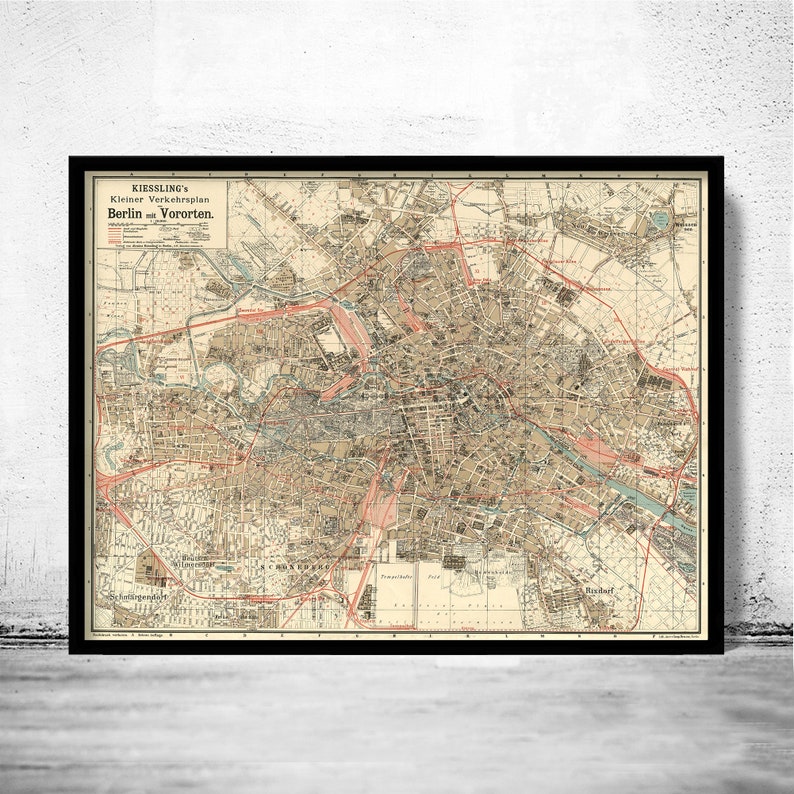 Old Map of Berlin Germany 1904 Vintage Map Vintage Poster Wall Art Print Wall Map Print Old Map Print image 1