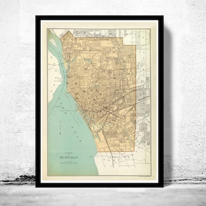 Old Map of Buffalo New York, United States 1895  | Vintage Map Wall Art Print | Large Map Print | Home Decor Wall Art