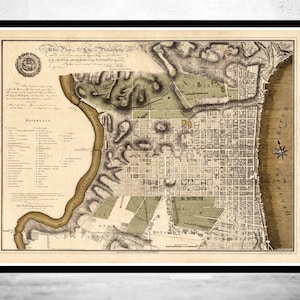 Beautiful Old Map of Philadelphia 1796 Vintage Map | Vintage Map Wall Art Print | Large Map Print | Home Decor Wall Art