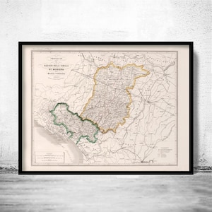 Old Map of Massa Carrara Region Italy Vintage Map | Vintage Map Wall Art Print | Large Map Print | Home Decor Wall Art