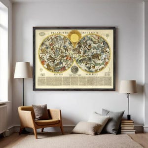 Vintage Celestial Map Print | 1700 Astronomy Planisphere Wall Art