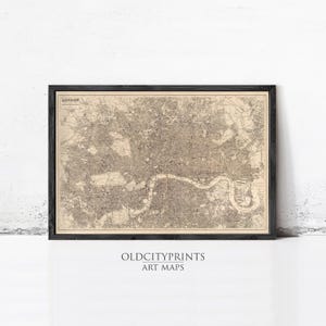 Beautiful Vintage Map of London England 1894 Old Map London | Wall Map Print