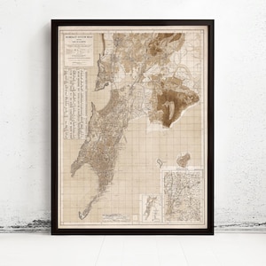 Old Map of Bombay 1933 Mumbai India Sepia Vintage Map | Vintage Map Wall Art Print | Large Map Print | Home Decor Wall Art