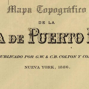 Vintage Old Map of Puerto Rico Island, 1886, Old Map | Wall Map Print image 5