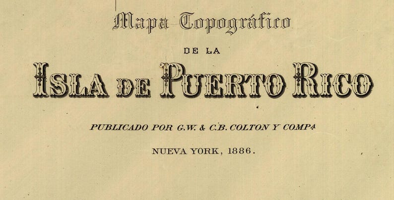 Vintage Old Map of Puerto Rico Island, 1886, Old Map | Wall Map Print image 5