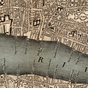 Old Map of London 1749 Vintage Map of London Vintage Poster Wall Art Print Wall Map Print Old Map Print image 2