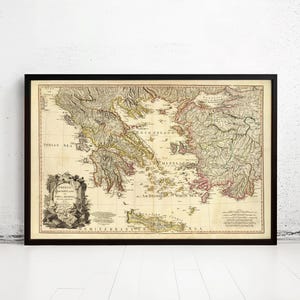Old Map of Greece 1791 Vintage map  | Vintage Map Wall Art Print | Large Map Print | Home Decor Wall Art