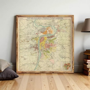Old Map of Prague 1900 Czech Republic Vintage Map | Wall Map Print