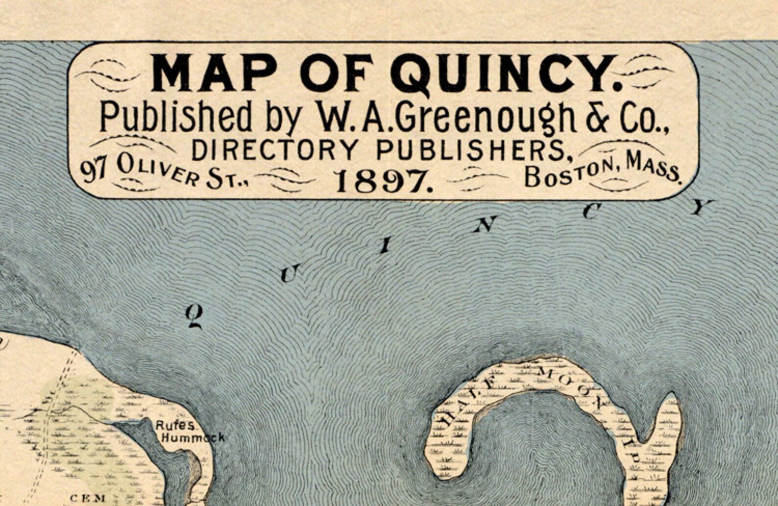 Old Map of Quincy 1897 Massachusetts Vintage Map Vintage Etsy