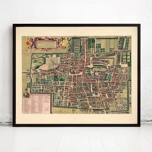Old Vintage Map of The Hague Den Haag 1695 Antique Vintage Map  | Vintage Map Wall Art Print | Large Map Print | Home Decor Wall Art