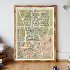 Old Map of Versailles France 1920 Vintage Map Versailles | Wall Map Print