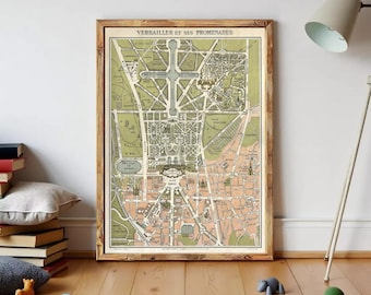 Old Map of Versailles France 1920 Vintage Map Versailles | Wall Map Print