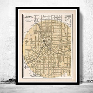 Old Map of Atlanta City 1901 Vintage Map | Large Map Print | Home Decor Wall Art
