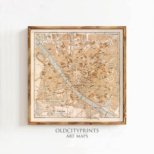 Old Map of Florence Firenze City Plan Italia 1900 Vintage Map | Vintage Map Wall Art Print | Large Map Print | Home Decor Wall Art
