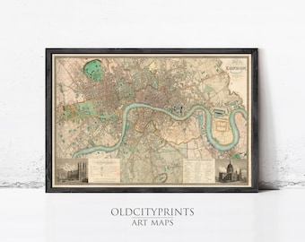 1893年ヴィンテージロンドン市地図ロンドンアンティークマップイギリス