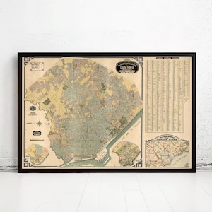 Old map of Buenos Aires Argentina 1920 Vintage Map of Buenos Aires | Vintage Map Wall Art Print | Large Map Print | Home Decor Wall Art