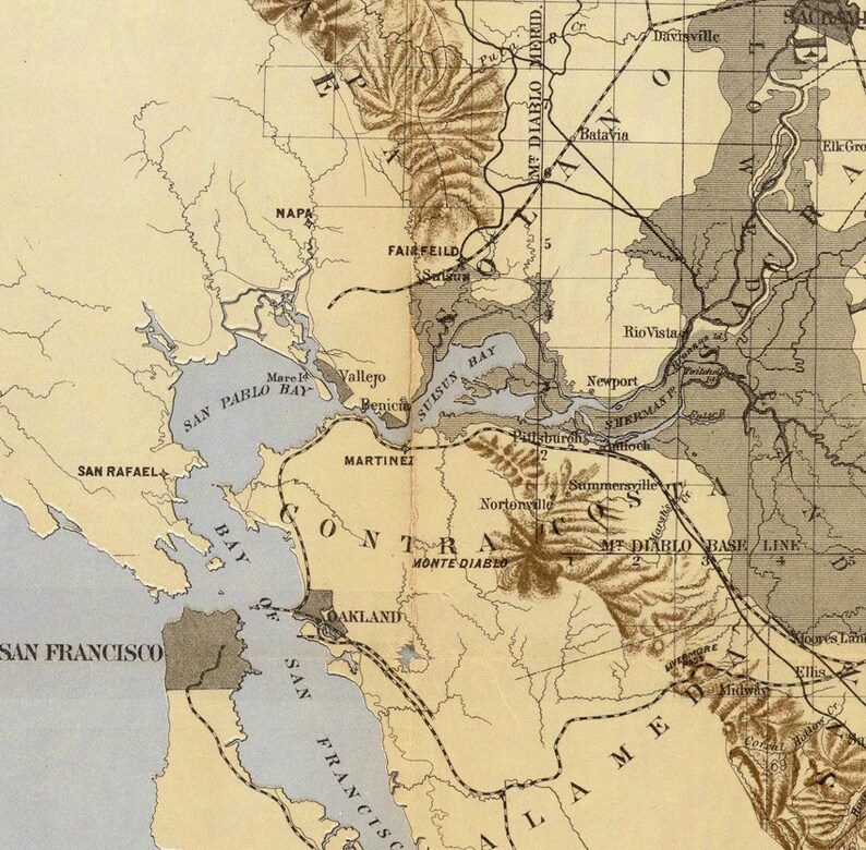 Vintage Map of California 1873 Vintage Poster Wall Art Print Wall Map Print Old Map Print image 2