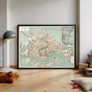 Old Map of Venice Italy 1886 Vintage Map | Wall Map Print