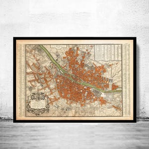 Old Map of Paris 1744 Vintage Map of Paris  | Vintage Map Wall Art Print | Large Map Print | Home Decor Wall Art