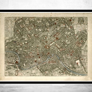 Old Map of Rome Roma Italy 1773 Antique map of Rome Vintage Poster Wall Art Print Wall Map Print Old Map Print image 1