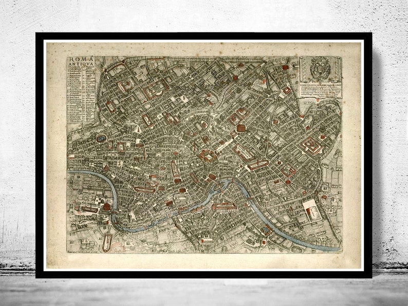 Old Map of Rome Roma Italy 1773 Antique map of Rome Vintage Poster Wall Art Print Wall Map Print Old Map Print image 1