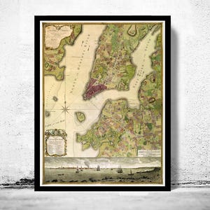 Old Map of New York 1770 Vintage Map | Vintage Map Wall Art Print | Large Map Print | Home Decor Wall Art