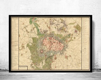 Old Map of Lille France 1717 Vintage Map | Vintage Poster Wall Art Print | Wall Map Print | Old Map Print