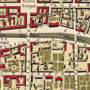 Old Map of Upsala Uppsala Sweden 1882 Vintage Map | Vintage Poster Wall ...