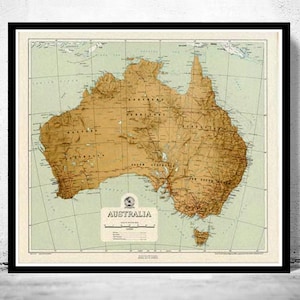 Old Map Australia 1952 Vintage Map  | Vintage Map Wall Art Print | Large Map Print | Home Decor Wall Art