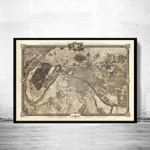 Old Map of Paris 1795 France  | Vintage Map Wall Art Print | Large Map Print | Home Decor Wall Art