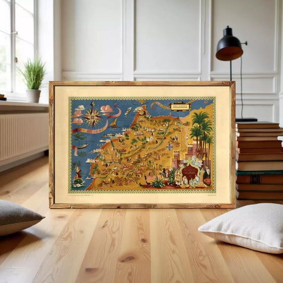 Old Map of Morocco Le Maroc Vintage Map | Wall Map Print