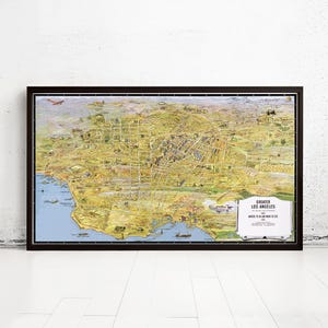 Old Map of Los Angeles 1932 California Vintage Map | Vintage Map Wall Art Print | Large Map Print | Home Decor Wall Art