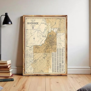 Old Map of Riverside California 1938 Vintage Map | Wall Map Print